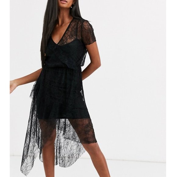 Stradisvarius Dresses & Skirts - Stradivarius lace dress in black w cami